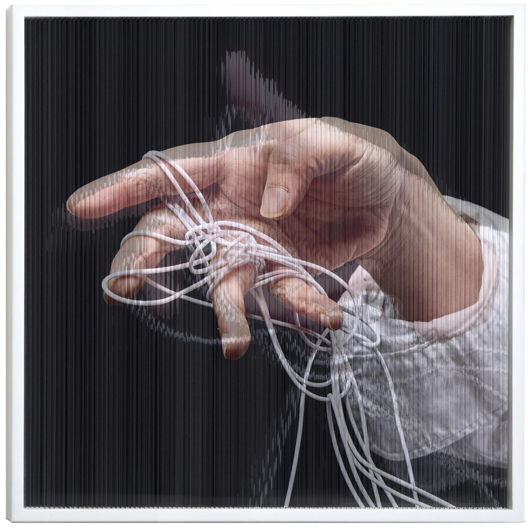 홍성철의 String_Mirror_2050, mixed media, 82x82x6cm, 2023