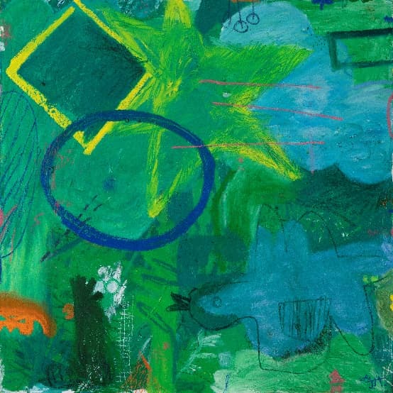 Draw without drawing 114, 2022, oil bar, oil pastel and acrylic color on canvas