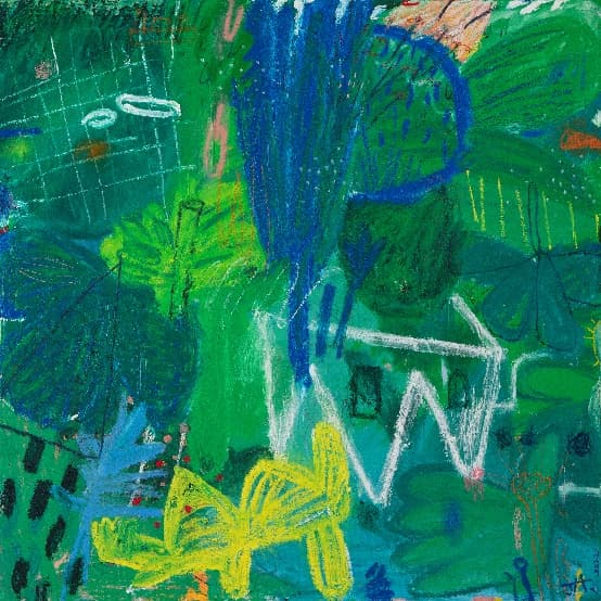 Draw without drawing 115, 2022, oil bar, oil pastel and acrylic color on canvas
