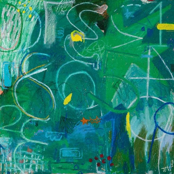Draw without drawing 116, 2022, oil bar, oil pastel and acrylic color on canvas