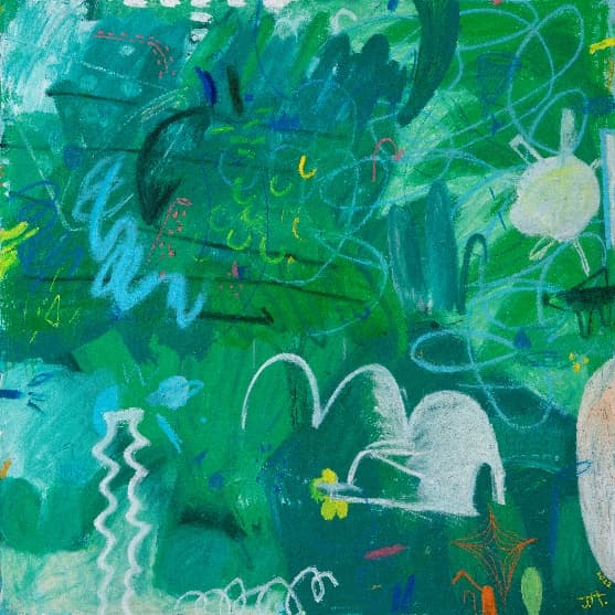 Draw without drawing 117, 2022, oil bar, oil pastel and acrylic color on canvas
