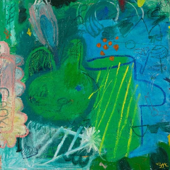 Draw without drawing 118, 2022, oil bar, oil pastel and acrylic color on canvas