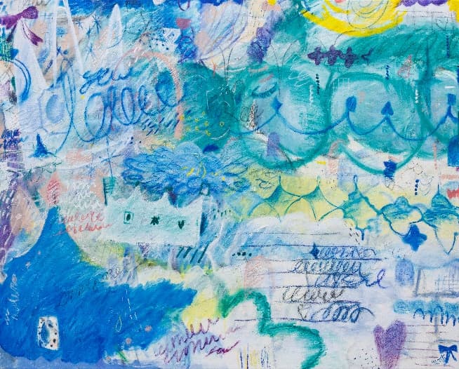 Draw without drawing 126, 2022, oil bar, oil pastel and oil color on canvas