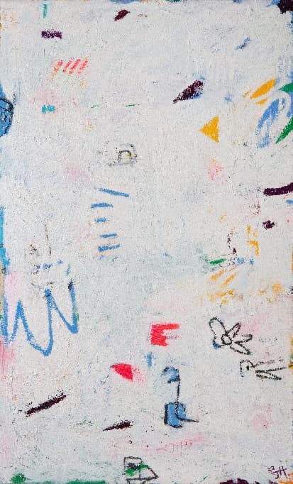 Draw without drawing 119, 2022, oil bar, oil pastel and acrylic color on canvas