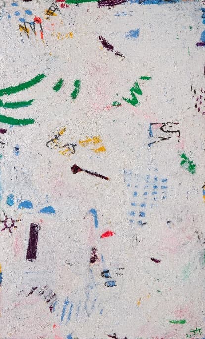 Draw without drawing 120, 2022, oil bar, oil pastel and acrylic color on canvas