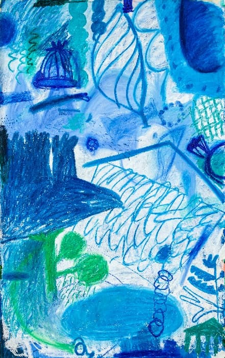 Draw without drawing 122, 2022, oil bar, oil pastel and acrylic color on canvas