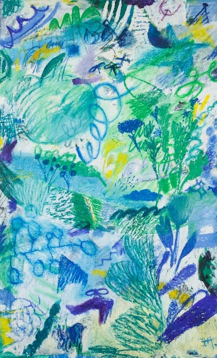 Draw without drawing 123, 2022, oil bar, oil pastel and acrylic color on canvas