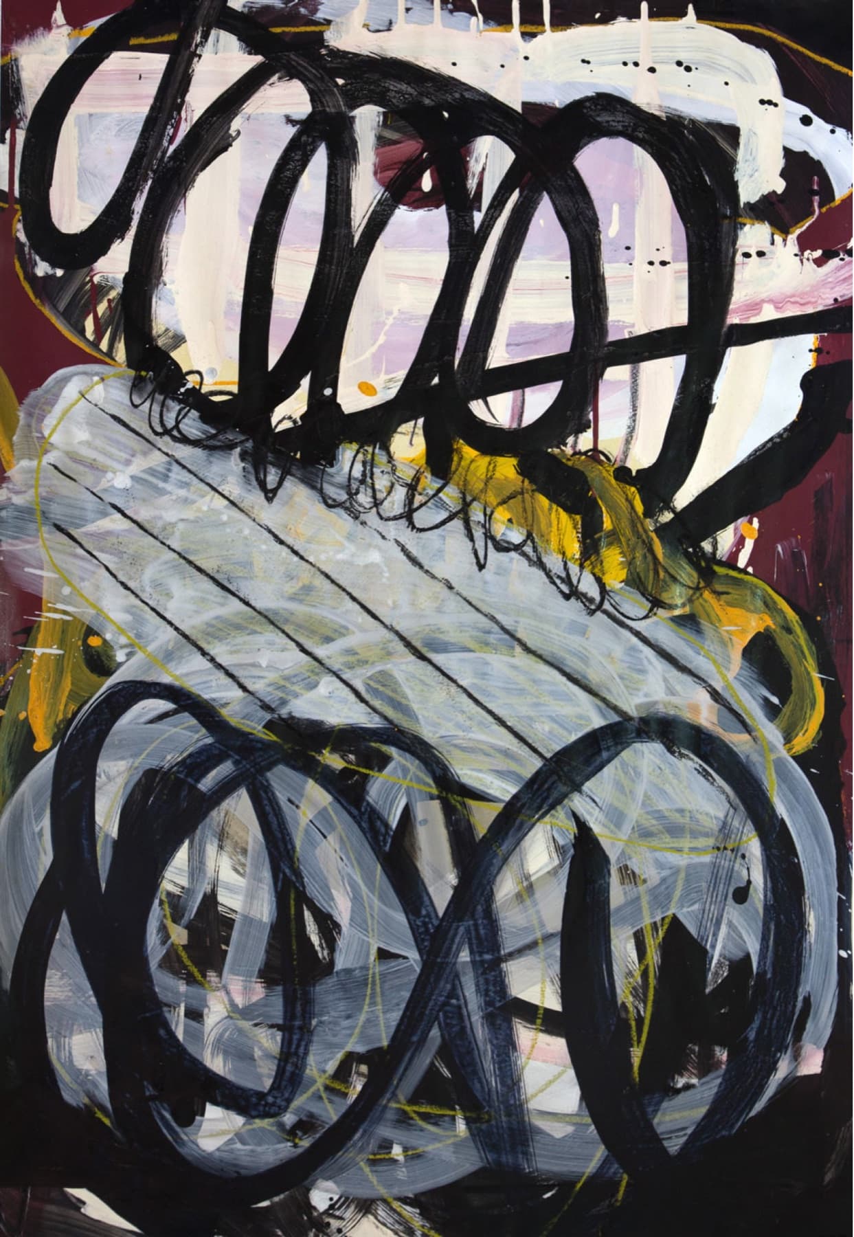 Untitled, 2019, Acrylic and charcoal on paper, 80x110cm