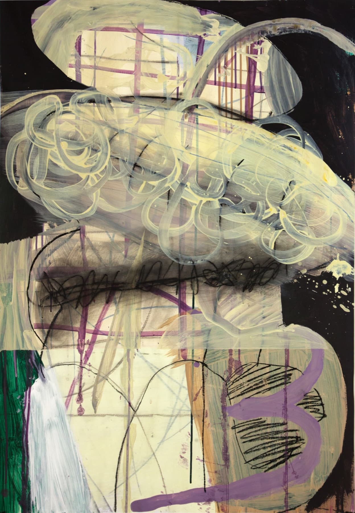 Untitled, 2019, Acrylic and charcoal on paper, 80x110cm