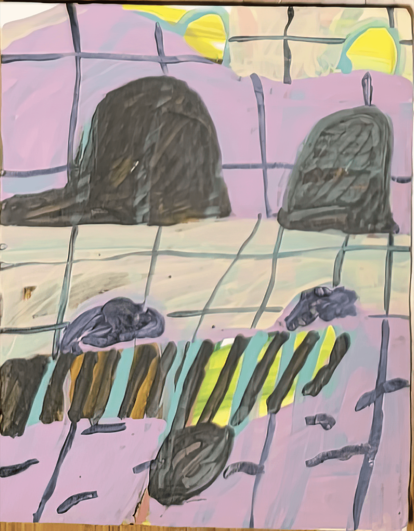 Pandemic Drawing_P, 2021, Acrylic on paper, 24x30cm