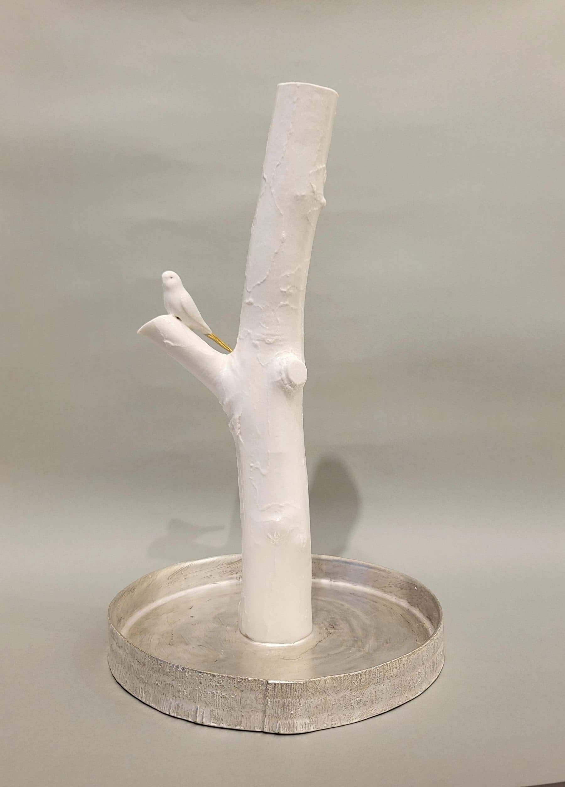 나무은접시화기p1, ceramic & silver, 2024
